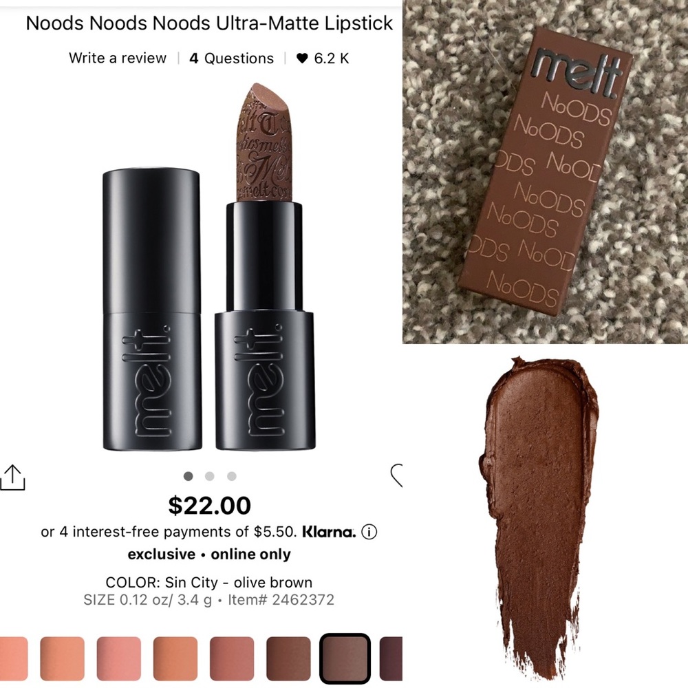 NEW Melt Cosmetics Ulta matte lipstick in Sin City